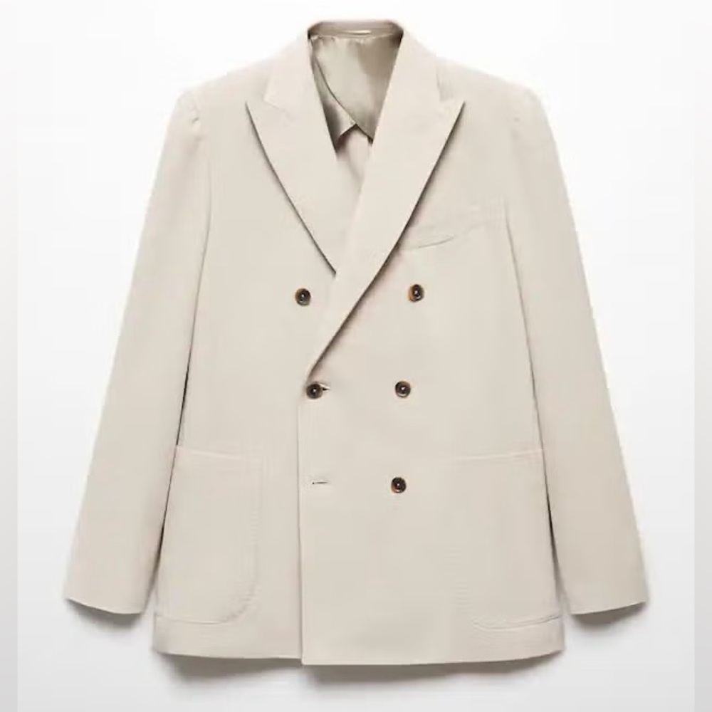 Mango X Boglioli Virgin Wool Double-Breasted Blazer
